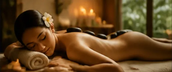 Candlelit hot-stone massage